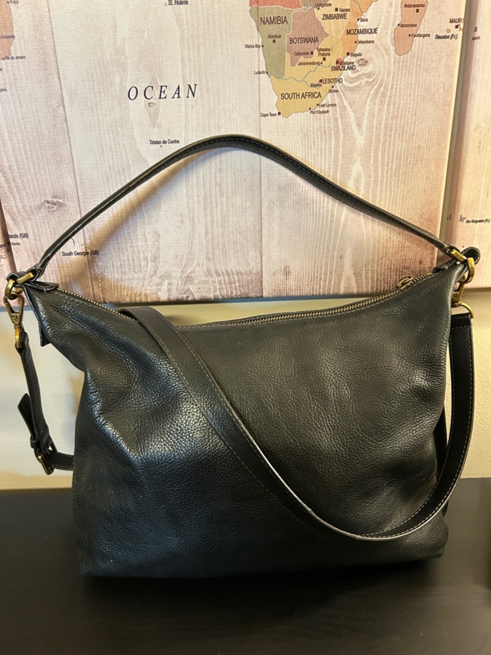 *TWO* FOSSIL Leather Shoulder/Crossbody Bags, Black (ZB6457) & Burgundy (ZB6642) - Picture 9 of 16